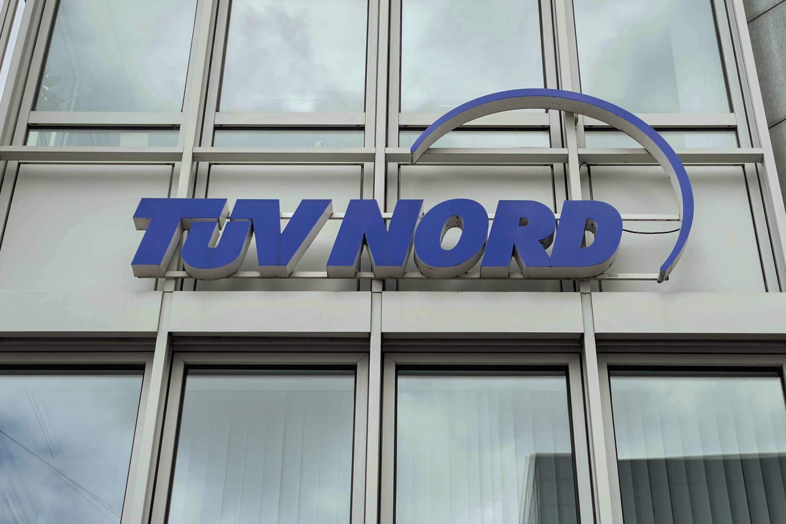 Tuv Nord sign in Augsburg town center Prüftermin